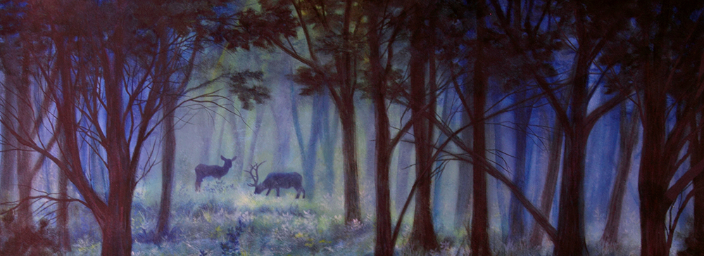 Deer in the Woods by Ria Fine Art