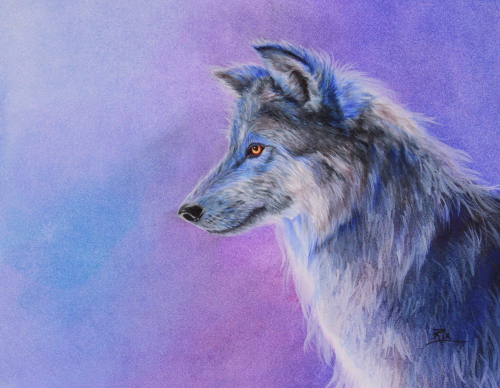 Blue Wolf by Ria Fine Art