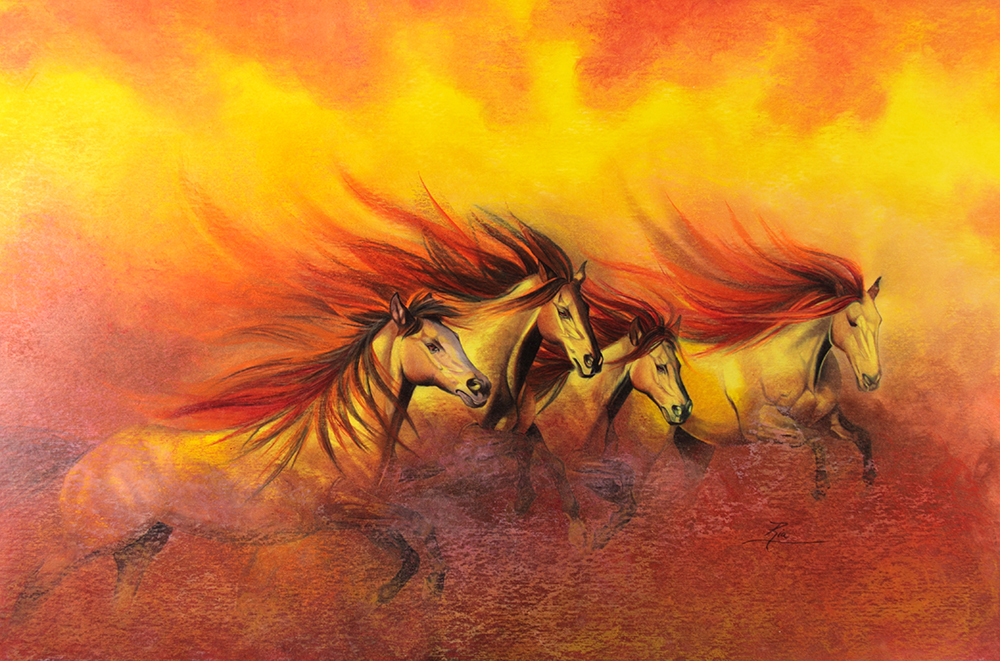 Fire Horses by Ria Fine Art