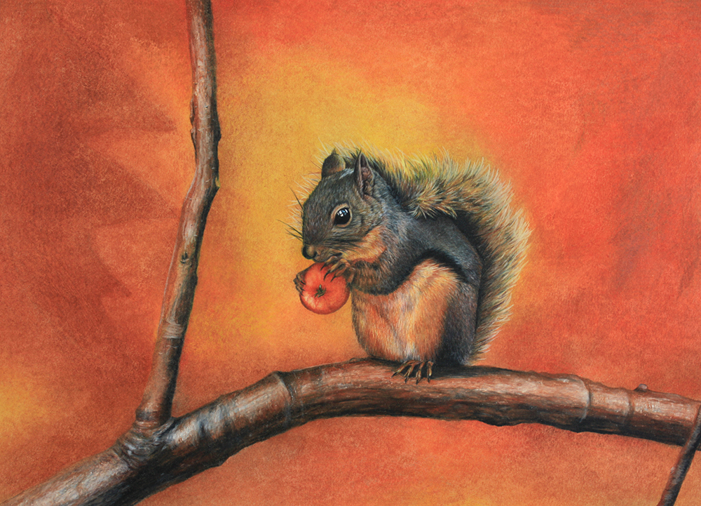 Little Red Squirrel by Ria Fine Art