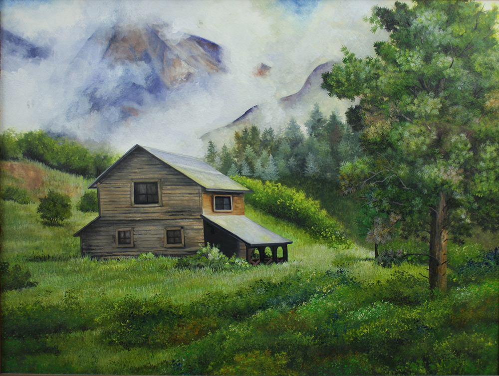 Mountain Cottage by Ria Fine Art