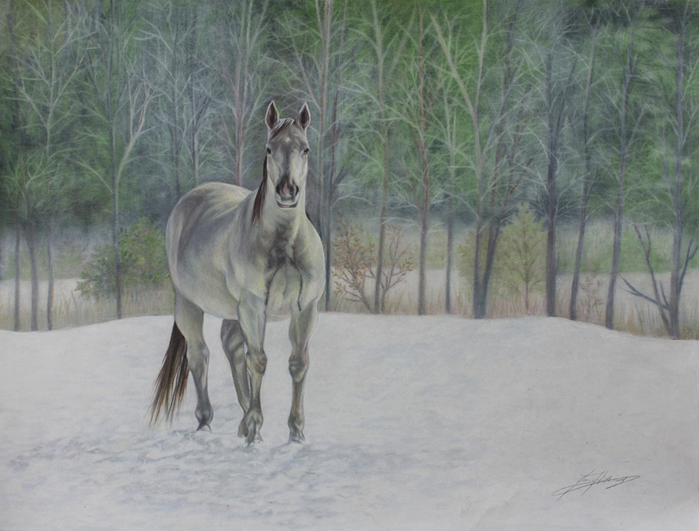 White Stallion by Ria Fine Art