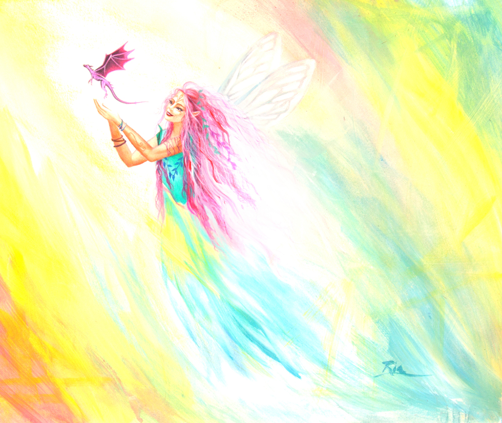 Dragon Fairy by Ria Fine Art