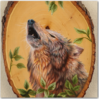 Howling Wolf On Wood - Click to Enlarge Image