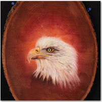 Bald Eagle on Wood - Click to Enlarge Image