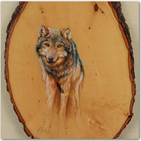 Wolf on Wood - Click to Enlarge Image