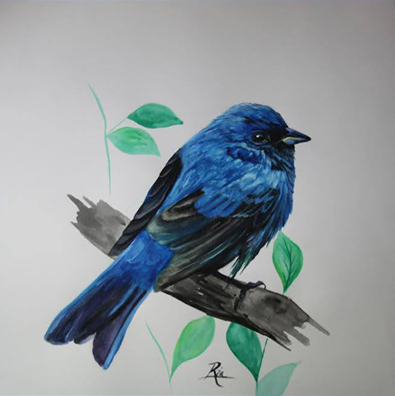 Blue Bird by Ria Fine Art