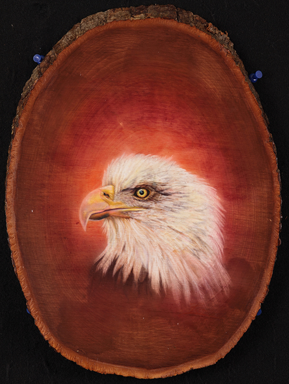 Bald Eagle On Wood by Ria Fine Art